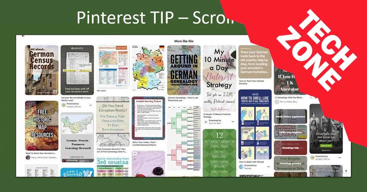 New TechZone Video - How to Search Genealogy on Pinterest by Lisa Lisson