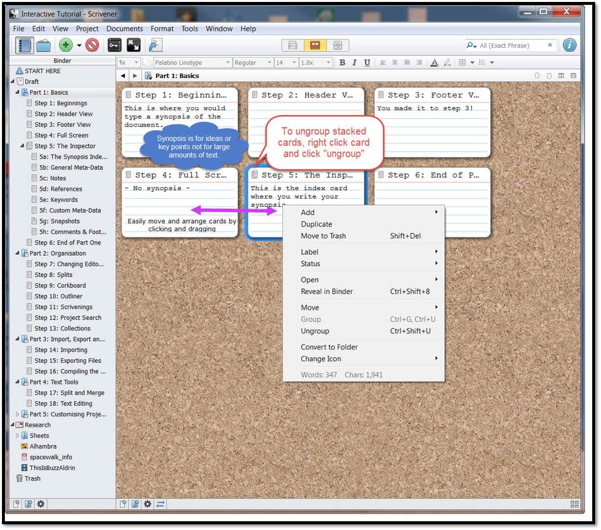 Scrivener_corkboard Scrivener_corkboard