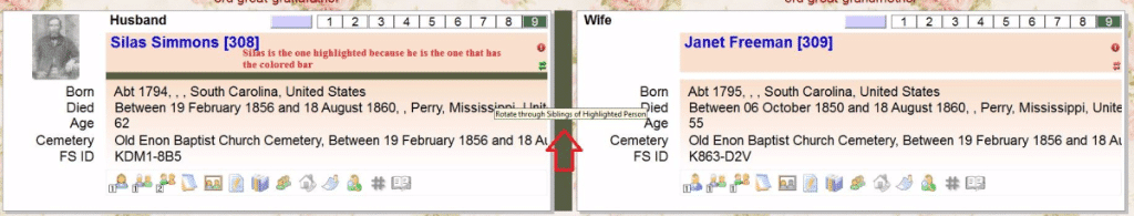Rotate through siblings of highlight person