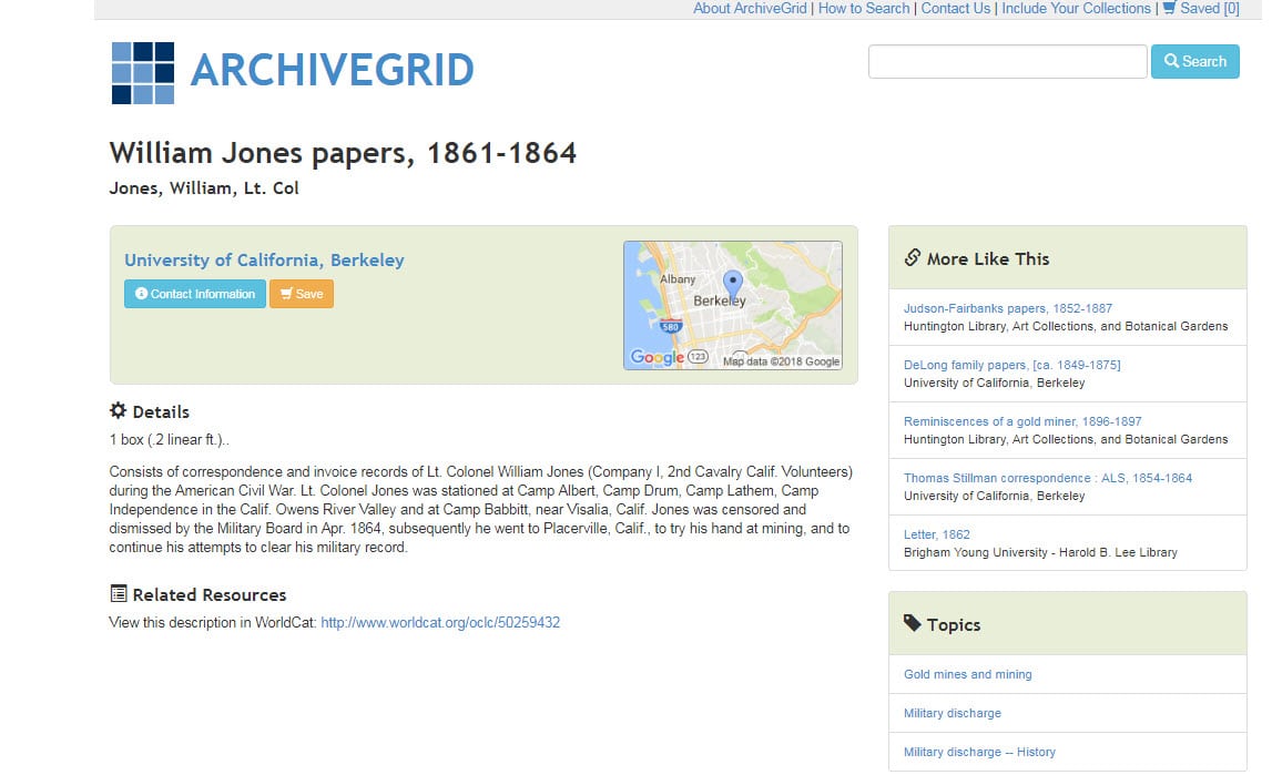 ArchiveGrid result