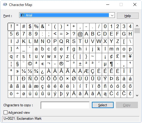Charactermap Charactermap