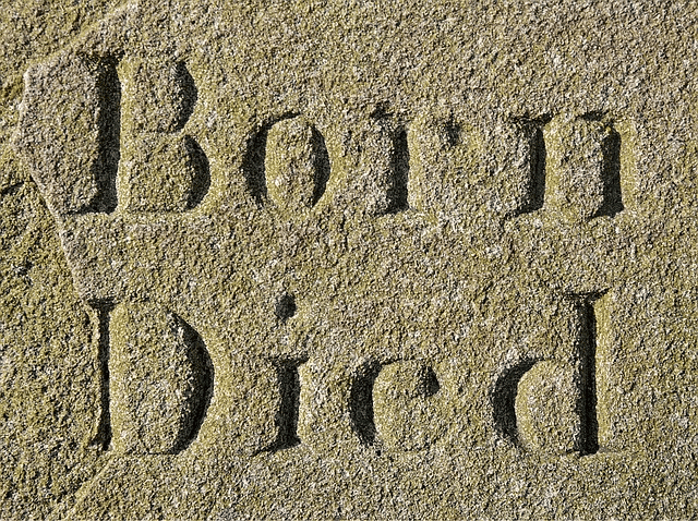 Born Died written in sand
