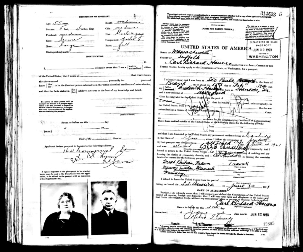 Passport Abraham Jacobs 1923