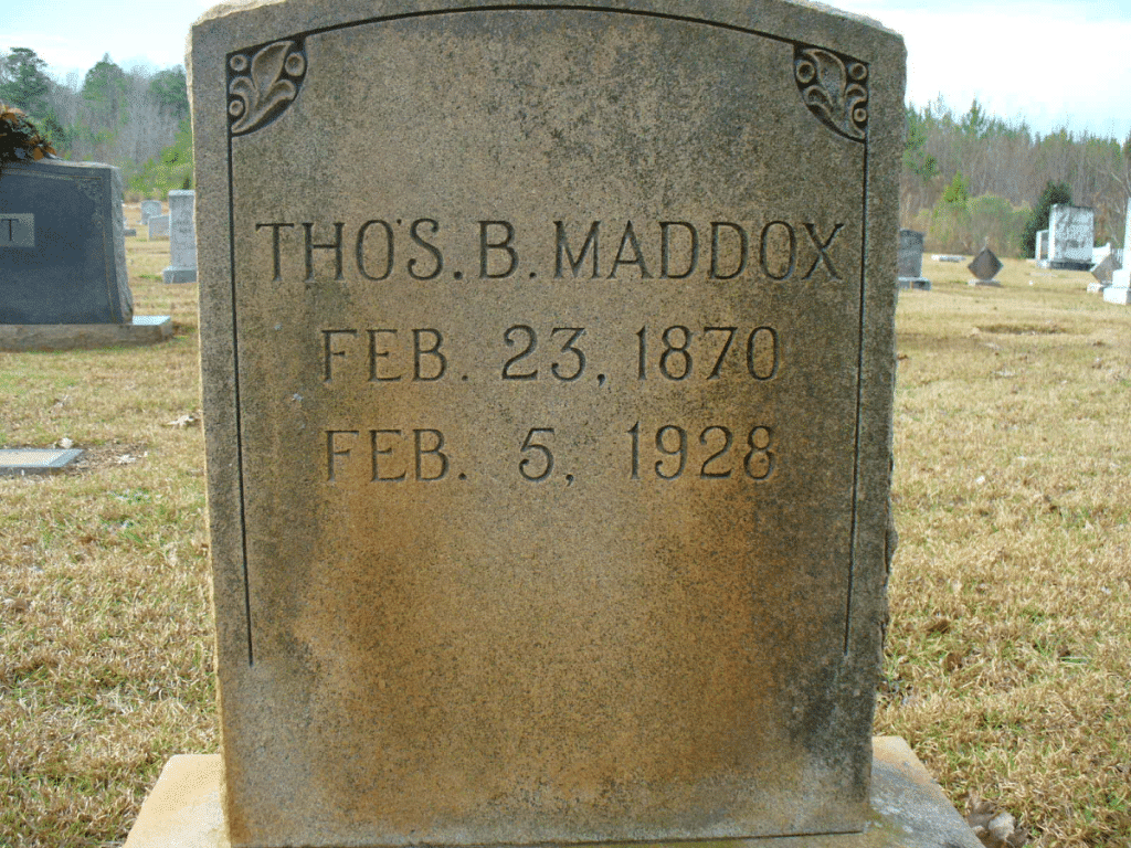 Thomas Maddox (1870-1928) gravestone