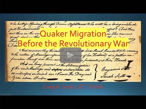 Quaker Migration in North America Prior to the American Revolution Quaker Migration in North America Prior to the American Revolution