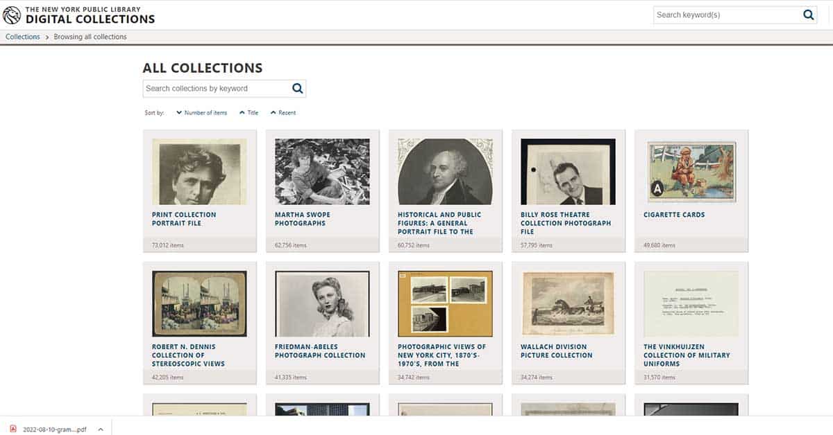 Discovering the New York Public Library Digital Collections