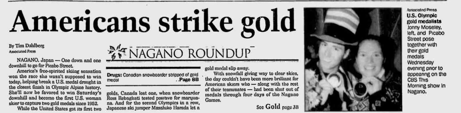 Newspaper article about Picabo Street